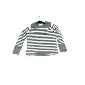 Striped Kids Long Sleeve Shirt - Gray and White